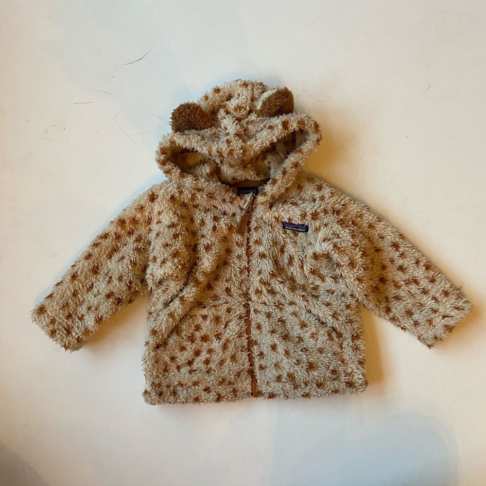 Patagonia Tan Fuzzy Animal Ear Kids Jacket
